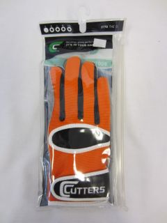 New Cutters 017Q The Q Adult Football Gloves Orange s M L XL