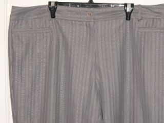 Womens Courtenay Gray Striped Dress Pants Plus Size 20W