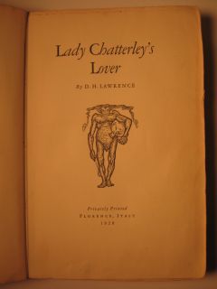 1928 Pirated D H Lawrence Lady Chatterleys Lover