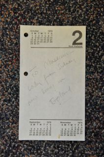 Neil Armstrongs Belongings Article 16 Handwritten Note on Calendar