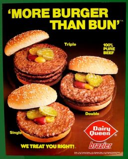 Dairy Queen 1981 Huge Hamburger Advertising Poster
