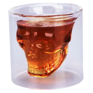 New Crystal Clear Skull Head Shot Glass Glasses for Bar & Barware by