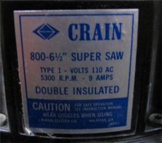 Crain Super Saw Model 800 6 1 2 Door Jamb Undercut Saw