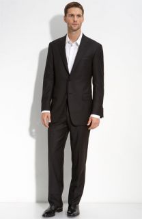 Hickey Freeman Beacon B Series Black Wool Suit