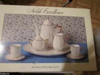  Noble Excellence 10 Piece Miniature Tea Set New
