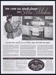 1937 Magic Chef Gas Range American Stove Co Modern Kitchen Print Ad