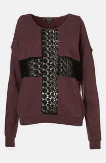 Topshop Lace Cross Sweatshirt