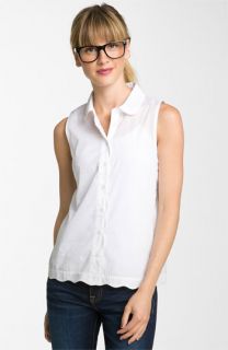 Frenchi® Scallop Hem Sleeveless Shirt (Juniors)