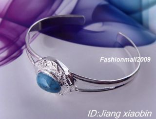 New Silver Beautiful Curd Turquoise cuff Bangle Bracelet BA50