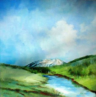 Large Colorado Mountain Crested Butte Original Western Landscape Oil