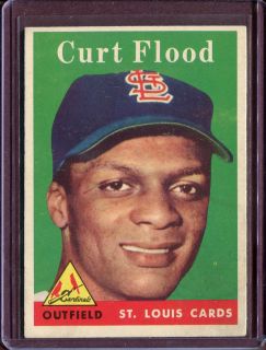  our store pesamember 1958 topps 464 curt flood rc vg ex # d25755
