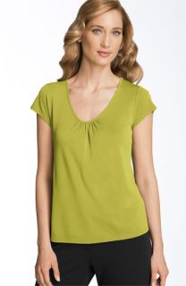Eileen Fisher Short Sleeve Silk Jersey Top (Plus)