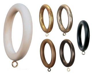 Menagerie Smooth Drapery Hardware Curtain Rings Set of 4 for 2 Pole 6