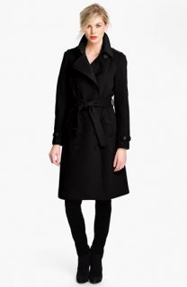 London Fog Double Breasted Wool Blend Trench Coat (Online Exclusive)