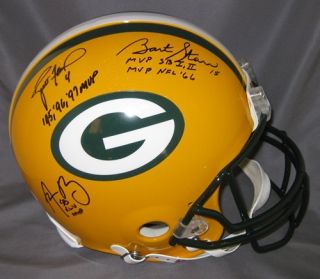 Starr Favre Rodgers Signed Le Packers Proline Helmet