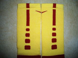 Nike Elite Basketball Socks Custom Yellow Red Large 8 12