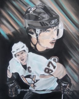 Sidney Crosby Lithograph Poster in Penguins Jersey Col
