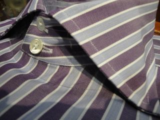 Daniel Dolce Spread Purple Blue French Cuff Shirt 16