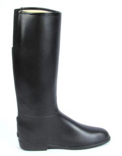 New Dav Black Equestrian Rain Boots 11 Waterproof Knee High Pull on