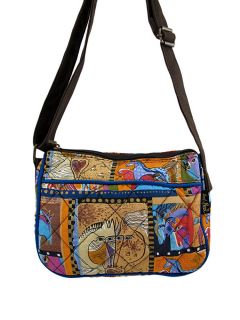 laurel burch horse collage quilted crossbody bag
