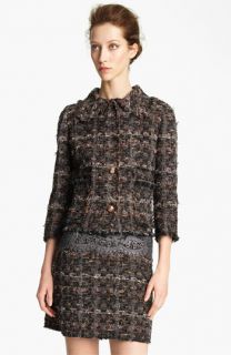 Dolce&Gabbana Short Metallic Button Tweed Jacket