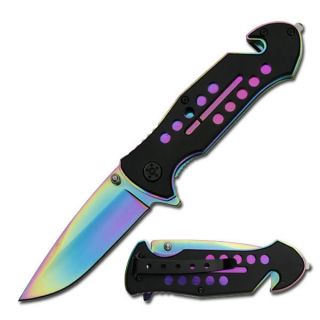 Pocket Knife Spring Assisted Tactical Rainbow Color 509