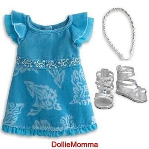 American Girl Kananis Blue Party Outfit Dress Accessories New in Box