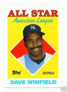 1988 Topps 392 Dave Winfield Yankees Allstar Card