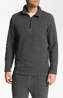 Daniel Buchler Quarter Zip Textured Cotton Blend Sweatshirt