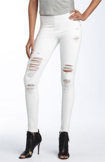 Joes Jeans Inside Zip Hem Stretch Denim Leggings (Destroy White Wash)