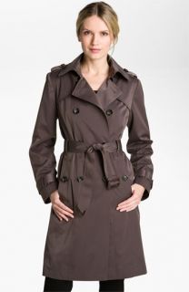 London Fog Double Breasted Rain Trench Coat (Petite) (Online Exclusive)