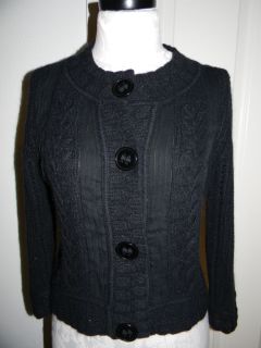 Cynthia Steffe black Wool blend knit cardigan sweater L Large