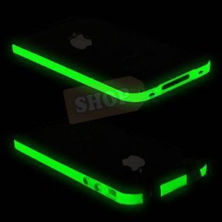 Black Green Glow in The Dark Bumper Case Cover Metal Buttons for