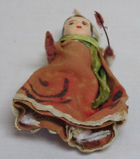 Vintage 1920s Christmas Doll Ornament w Chenille Arms and Feet RARE