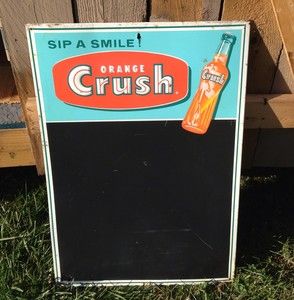 Vintage Orange Crush Soda Pop Menu Board Sign