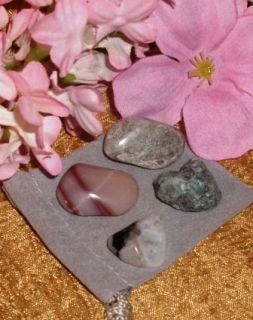 Cancer 4 Lucky Stones Zodiac Set Crystal Healing Pouch