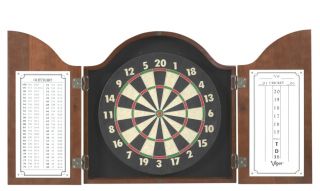 viper arched mahogony dart board gameroom cabinet new authorized viper