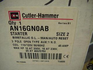 Cutler Hammer Motor Starter AN16GN0AB NEMA Size 2