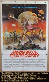 Original Barbarella Movie Poster R77 Sexy Sci Fi Jane Fonda Boris