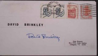 this mailed envelope bears the signature of journalist david brinkley