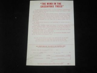 Old Theatre Flyer The Wind in The Sassafras Trees Frankie Howerd