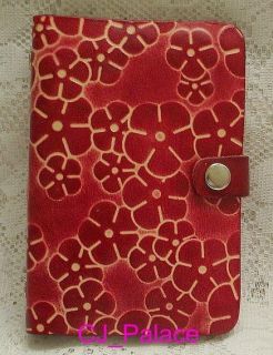 Leather Diary Daily Planner Organizer Agenda Red Daisy