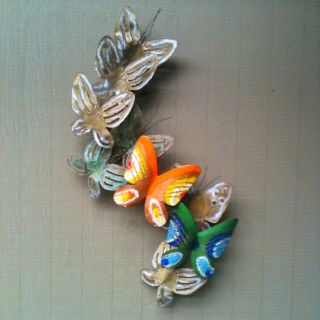 Curtis C. Jere MID CENTURY EAMES ERA Enamel Butterflies Sculpture