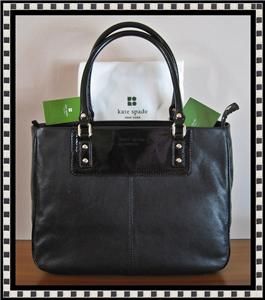 KATE SPADE BOERUM HILL RUE BLACK PATENT/LEATHER TOTE BAG NWT