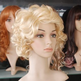 30cm Marilyn Monroe Short Gold Curly Sexy Woman Fashion Party Hair Wig