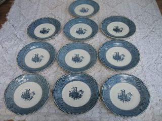 Currier Ives Royal China USA 10 Sausers for Coffee Cups