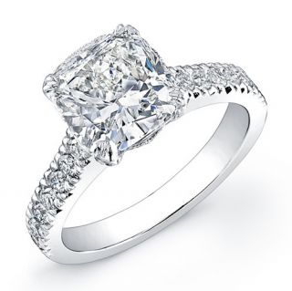 10 Carat Cushion Cut Diamond Engagement Ring E VS2 White Gold