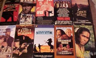  10 Western VHS Tapes Clint Eastwood John Wayne David Carradine