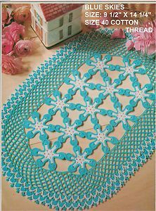 BLUE SKIES DOILY & BEHOLD THE FLAME TABLE TOP DECOR (DIAGRAM) CROCHET
