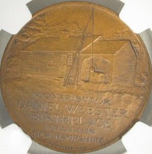 1932 Daniel Webster Medal 150th Anniv Bronze NGC MS64